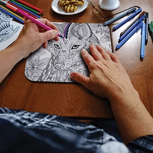 Image of a coloring mouse pad for wholesale and bulk orders.